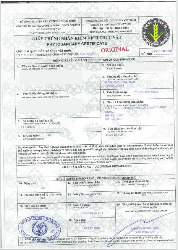 giấy chứng nhận kiểm dịch thực vật xuất khẩu (1)